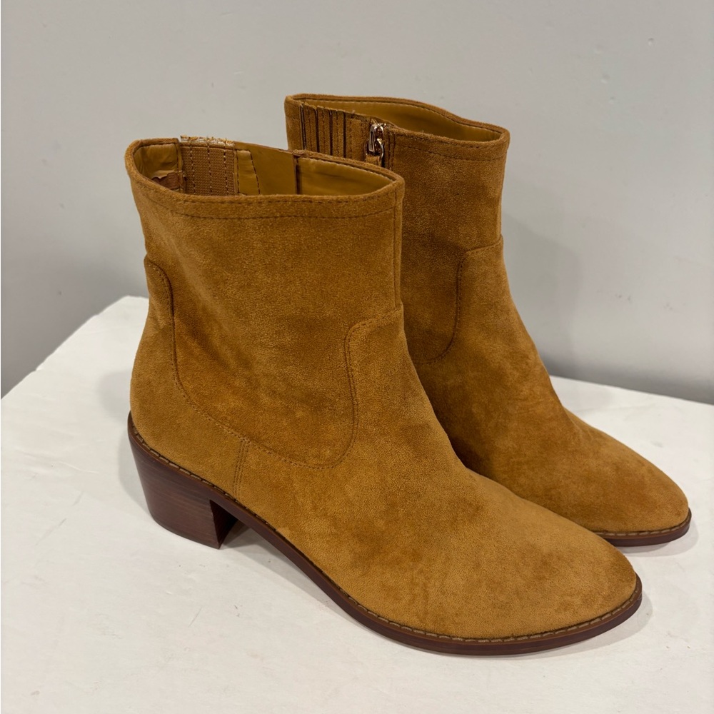 J. Crew Womens Western Golden Brandy Tan Suede Ankle Boots Size 10